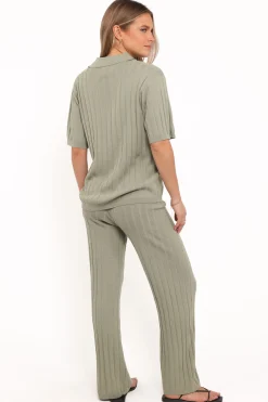 Yulissa Wide Ribbed Pant Set