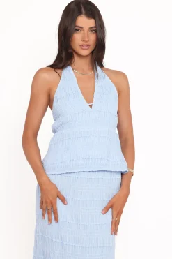Zafira Textured Halter Top