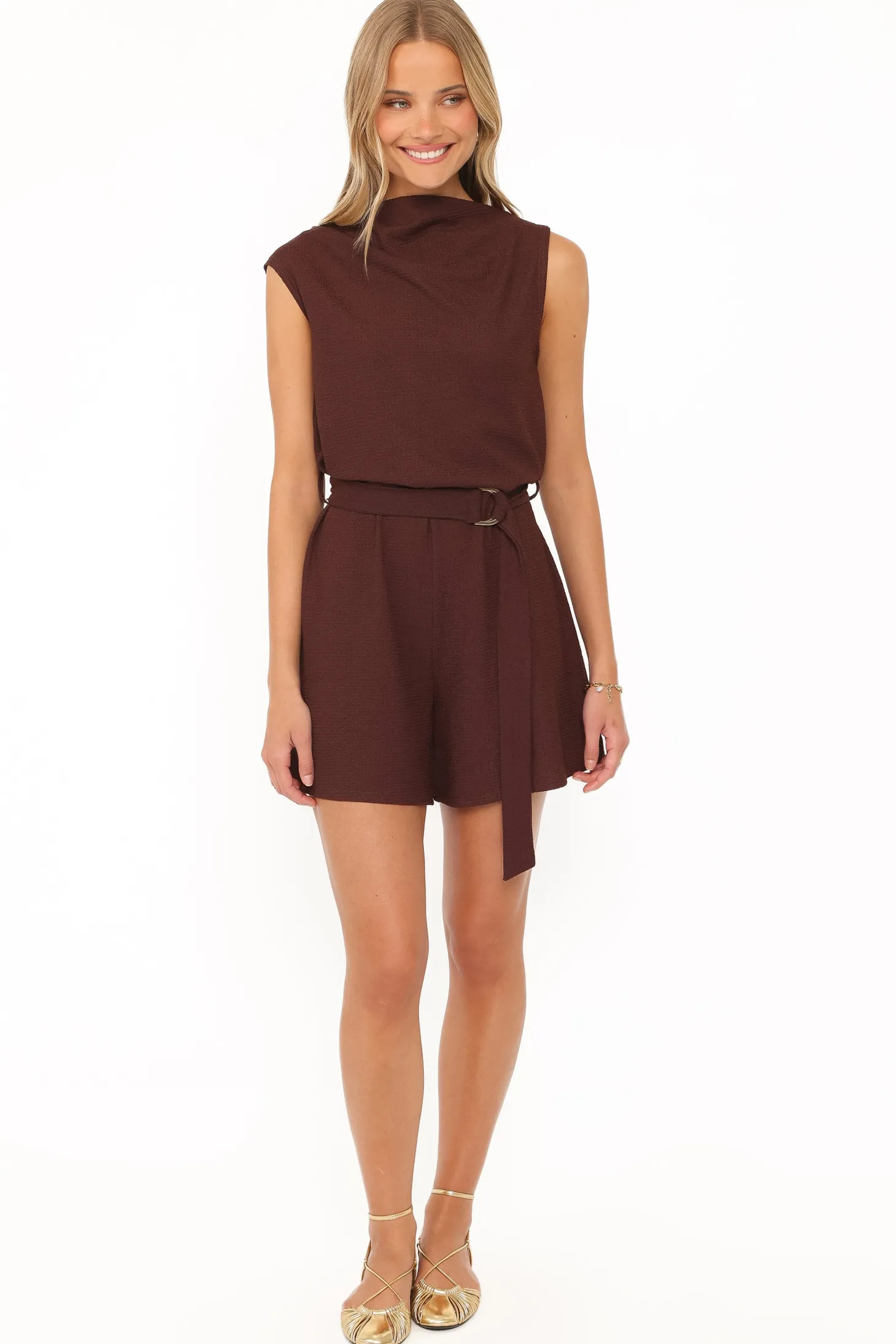 Zaia Belted Knit Romper