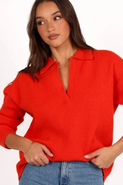 Zala Vneck Collar Knit Sweater