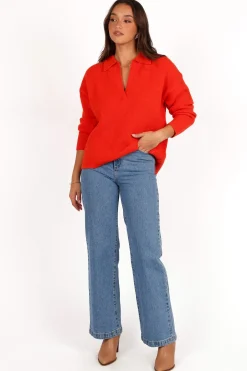 Zala Vneck Collar Knit Sweater