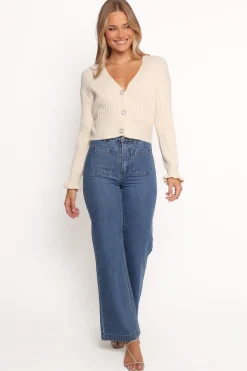 Zana Ribbed Ruffle Cuff Knit Sweater