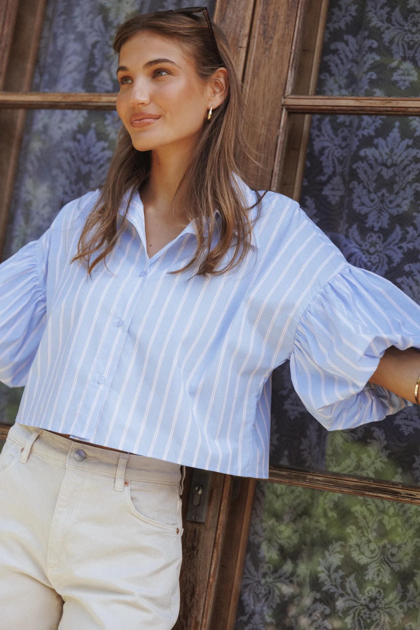 Zella Puff Sleeve Button Up Shirt