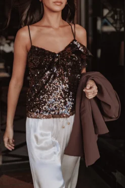 Zinnia Sequins Sleeveless Top