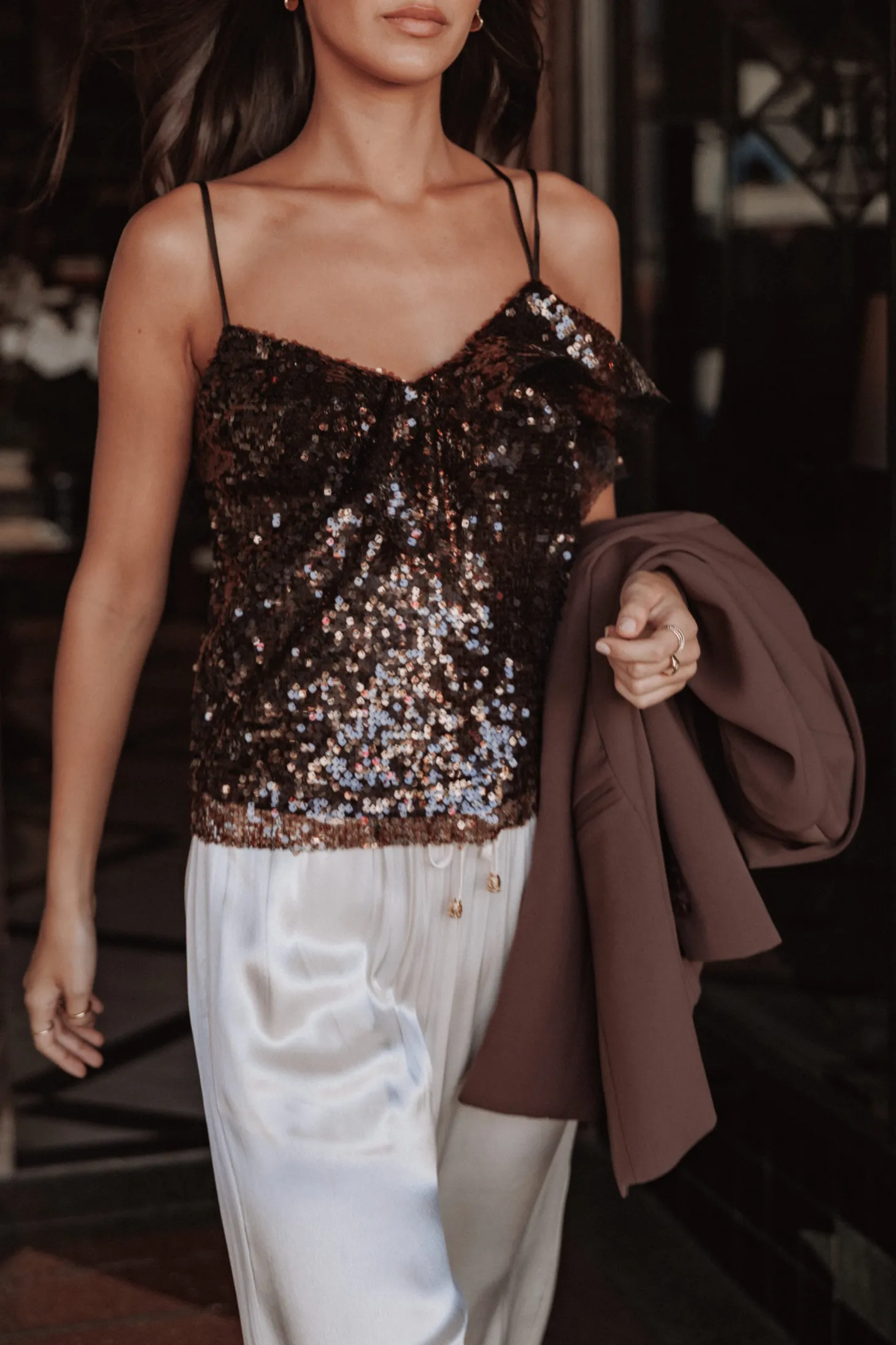 Zinnia Sequins Sleeveless Top