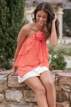 Zorina Halter Neck Chiffon Top