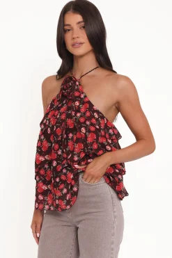 Zorina Halter Neck Chiffon Top
