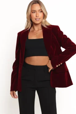 Zpya Single Button Velvet Blazer