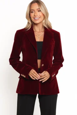Zpya Single Button Velvet Blazer
