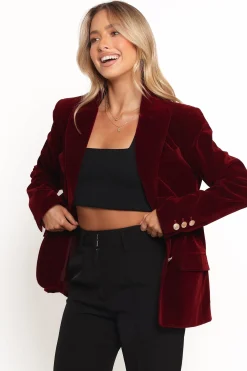 Zpya Single Button Velvet Blazer