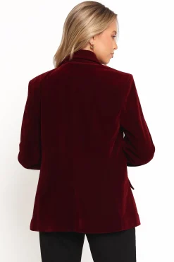 Zpya Single Button Velvet Blazer