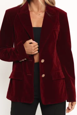 Zpya Single Button Velvet Blazer
