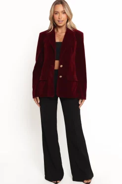 Zpya Single Button Velvet Blazer