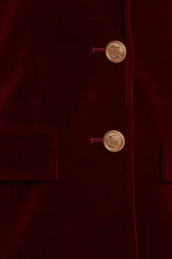 Zpya Single Button Velvet Blazer